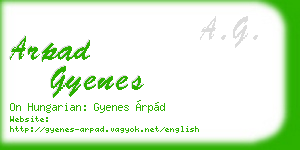 arpad gyenes business card