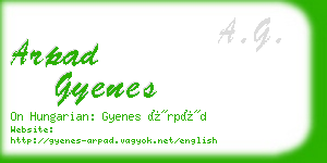 arpad gyenes business card